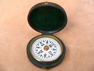 Mid Victorian floating dial card compass